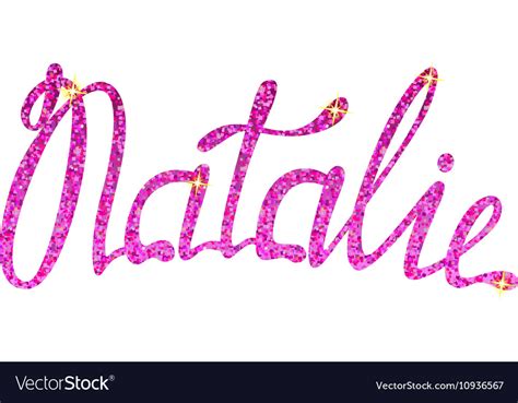 Natalie Name Lettering Tinsels Royalty Free Vector Image