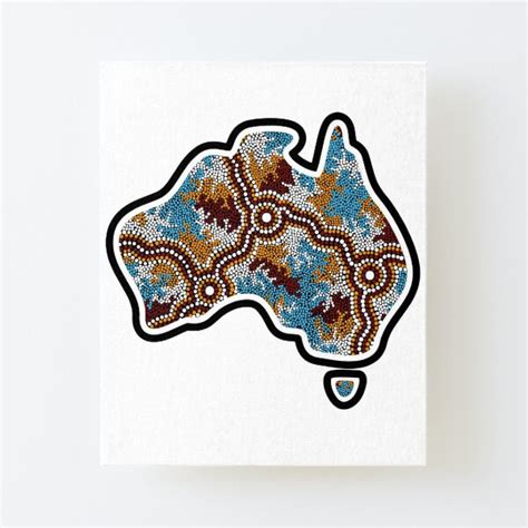 Authentic Aboriginal Art Australia Map Wetland Dreaming Mounted