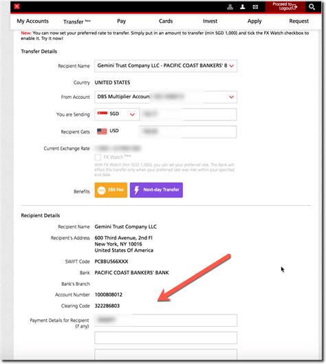 The bank is located in singapore, singapore. How to Send Money to US Gemini Exchange from DBS ...
