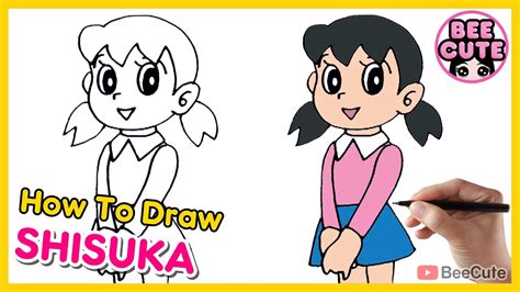 How To Draw Shizuka From Doraemon Cartoon Drawing Shizuka Easy Step