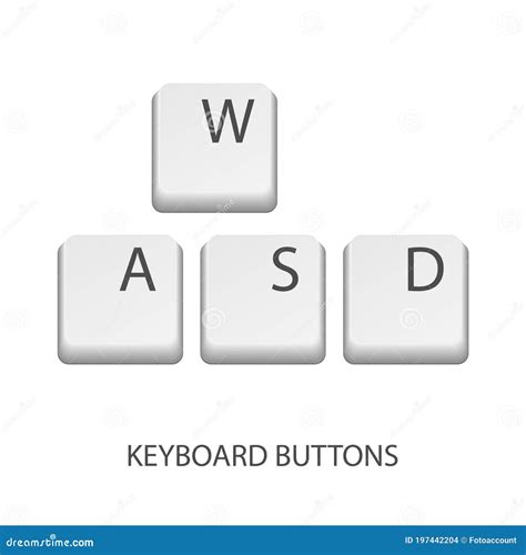 Keyboard Buttons W A S D Vector Illustrations Isolated On White