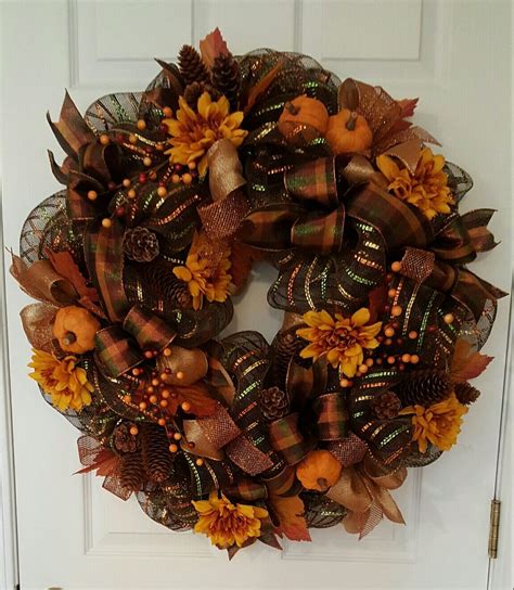 It is also adorned with fall foliage that has had glitter added to a beautiful fall deco mesh wreath that can be displayed as a thanksgiving wreath as well. POPSUGAR | Fall deco mesh wreath, Diy fall wreath, Fall ...
