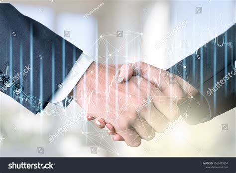 Business Man Investor Handshake Global Network Stock Photo 1563479854