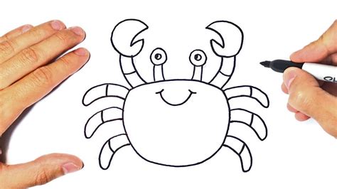 How To Draw A Crab Step By Step Crab Drawing Lesson Youtube