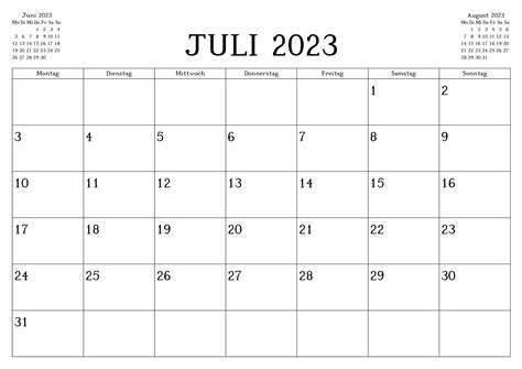 Juli 2023 Kalender The Beste Kalender