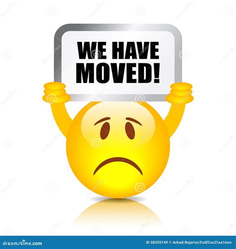 We`ve Moved Sign With Text Typography And Icon To Convey Moving Cartoon Vector