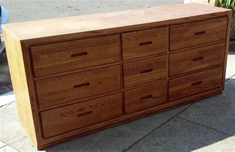 Uhuru Furniture And Collectibles Sold Oak 9 Drawer Dresser 75