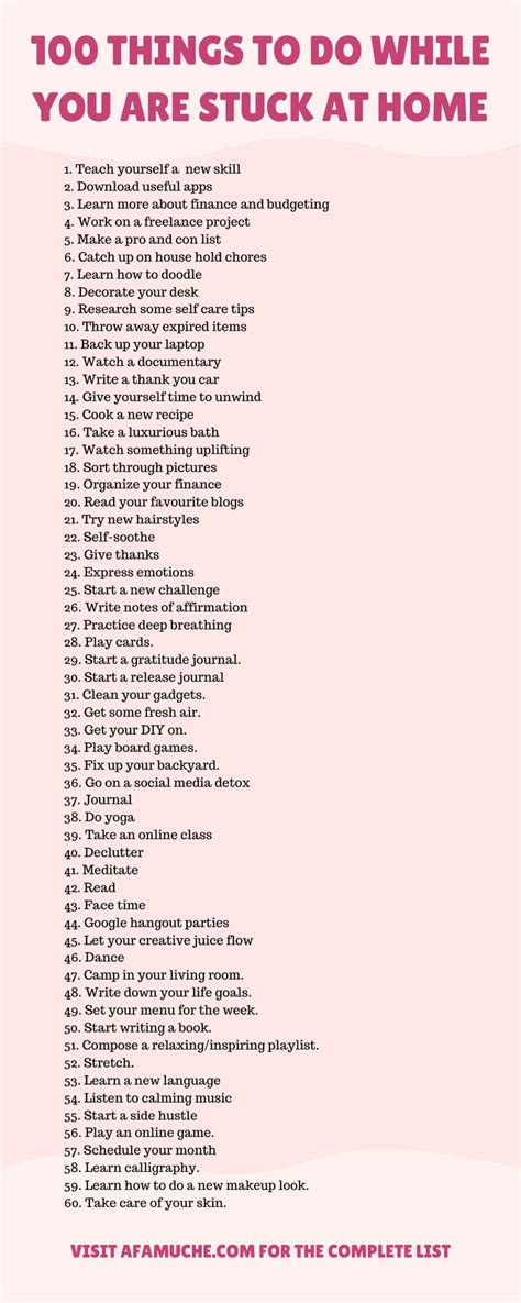 100 Things To Do When Youre Stuck At Home In 2020 Things To Do When