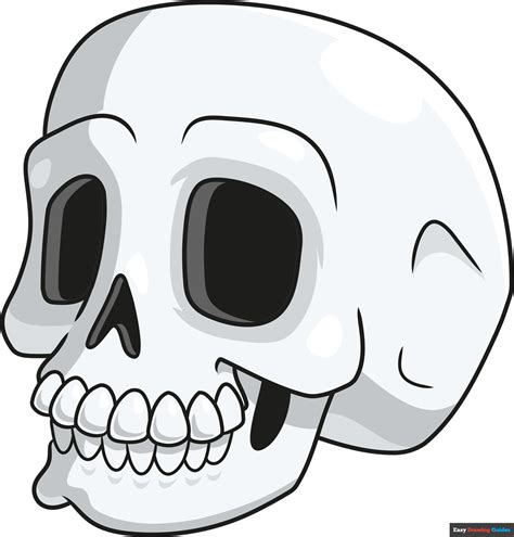 How To Draw A Cartoon Skull Really Easy Drawing Tutorial