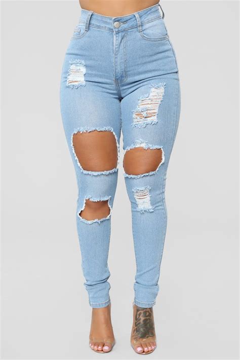 Needing Something Jeans Light Blue Wash In 2020 Cute Ripped Jeans Fashion Nova Jeans High
