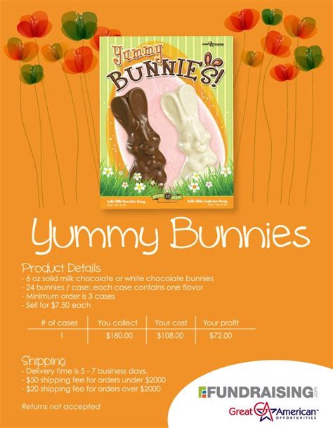 A Classic Easter Fundraising Idea Yummy Bunnies Solid Chocolate Easter