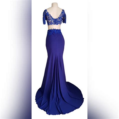 Royal Blue Shimmer Long Prom Dress Marisela Veludo Fashion Designer