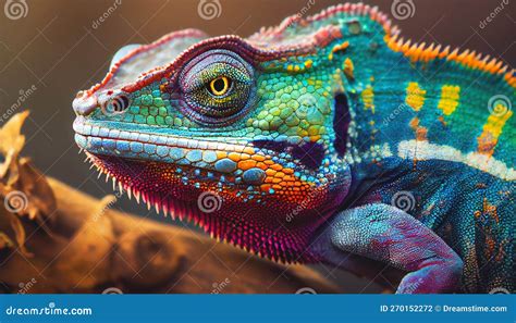 Colorful Panther Chameleon Stock Illustration Illustration Of Animal