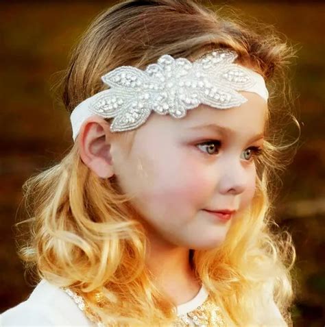 1pcs Retail Cute Kids Baby Girls Headbands Rhinestone Flowers With