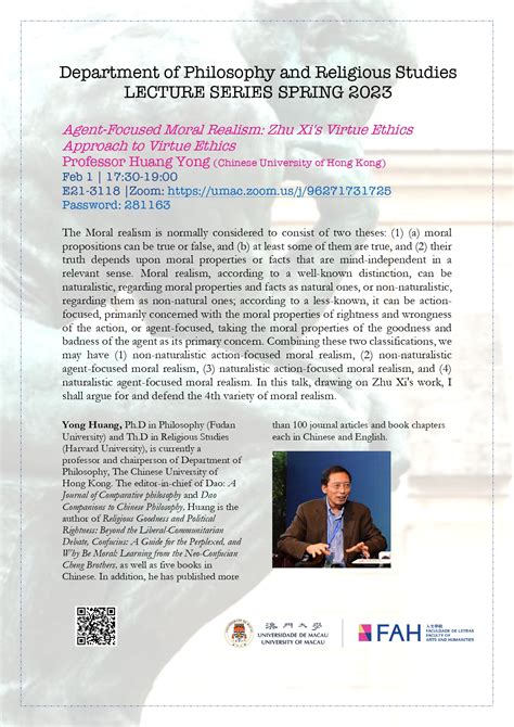 Fahdphil Lecture Series “agent Focused Moral Realism Zhu Xis