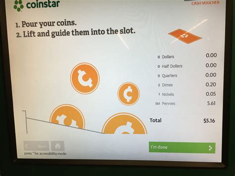 Münzen einwechseln mit Coinstar
