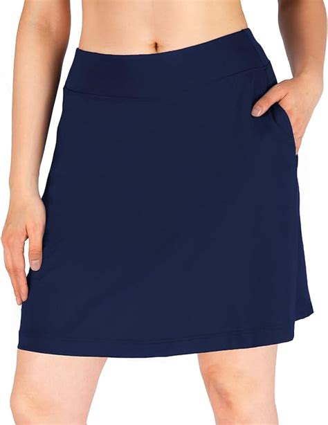 Yogipace Womens 4 Pockets Uv Protection 17 Long Tennis Running Skirt Athletic Golf Skort