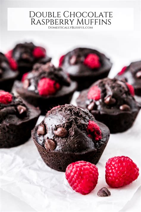 Double Chocolate Raspberry Muffins Domestically Blissful