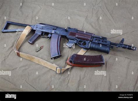 Kalashnikov Ak 74 With Underbarrel Grenade Launcher On Canvas