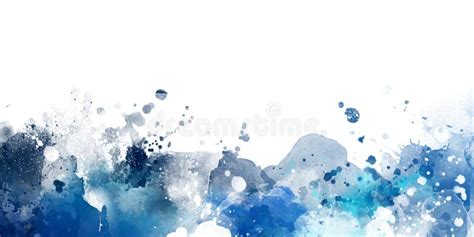 Artistic Blue Watercolor Splash Effect Template Stock Illustration