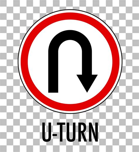 U Turn Sign Isolated On Transparent Background 1481827 Vector Art At