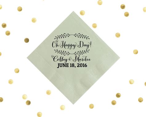 New To Siphiphooray On Etsy Oh Happy Day Napkin Beverage Napkin Foil Personalized Napkin