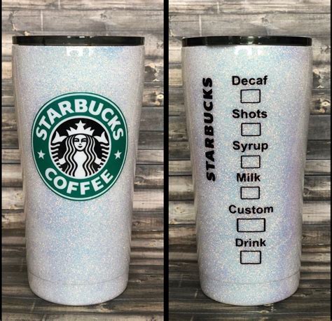 Starbucks Inspired Coffee Cup Glitter Tumbler Personalized Etsy Custom Tumbler Cups
