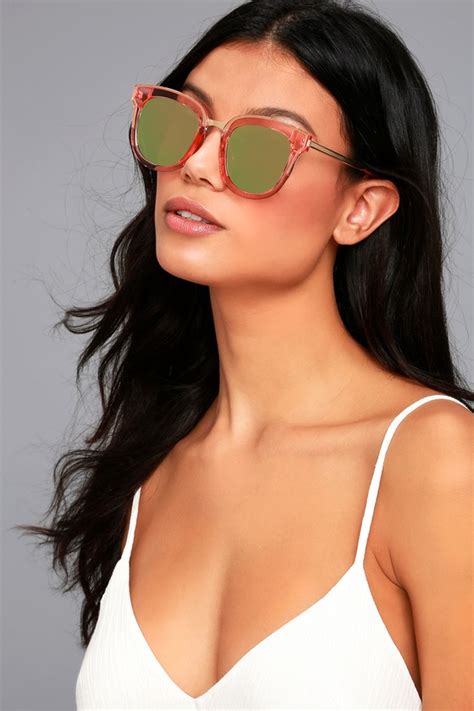 Cute Pink Sunglasses Mirrored Sunglasses Pink Mirrored Sunglasses 1500 Lulus
