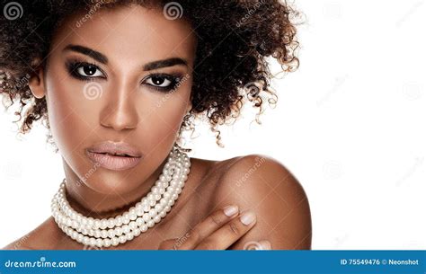 Beauty Portrait Of Elegant African American Woman Stock Photo Image