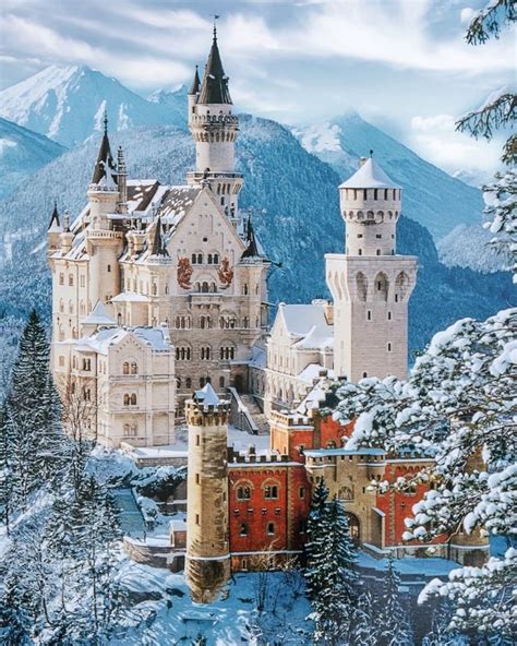 Winter In Nueschwanstein Castle Germany Rmostbeautiful