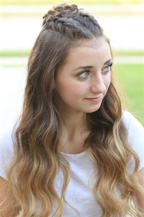 Easy celtic knot half up half down hairstyle tutorial. Half-Up Rosette Combo | Homecoming Hairstyles | Cute Girls ...