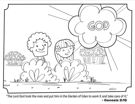 All in all, i think the garden of eden coloring book is a great choice and would even be a great addition to a homeschooling unit on creation. Adam and Eve Bible Coloring Page