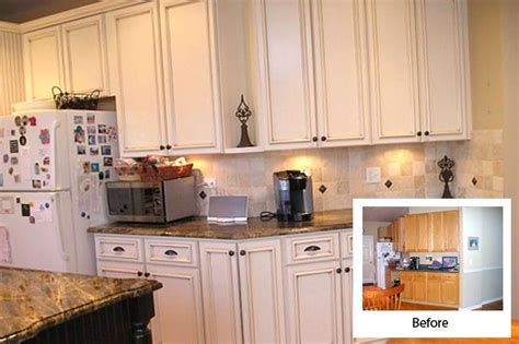 Check out my kitchen before & after pics and answers to i'm excited to be sharing some before and after pics of our kitchen remodel with you guys today along with answers to some of the questions you've. kitchen refacing before and after | White-kitchen-cabinet ...