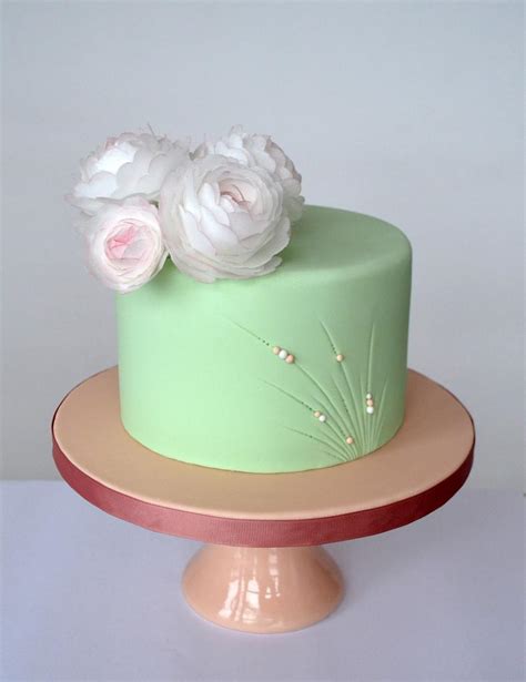 Mint Green Flower Cake Cake By Crumb Avenue Cakesdecor