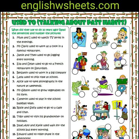 Used To Esl Printable Grammar Exercise Worksheet For Kids Usedto Esl