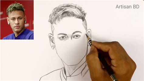 How To Draw Neymar Jr Easy Neymar Drawing Pencil Youtube