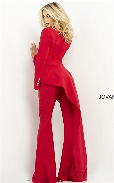 Jovani 07209 Red Two Piece Ready To Wear Pant Suit`