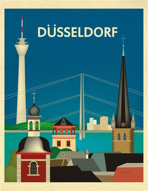 Dusseldorf Skyline Print Dusseldorf Germany Art Dusseldorf Etsy