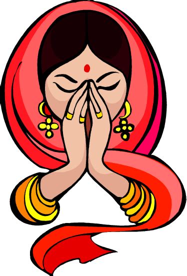 Free Indian Woman Praying Clip Art Image From Free Namaste Poster