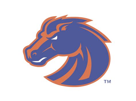 All of these elements are inside a thick circle with a darker outer border. Boise State Broncos Logo PNG Transparent & SVG Vector - Freebie Supply