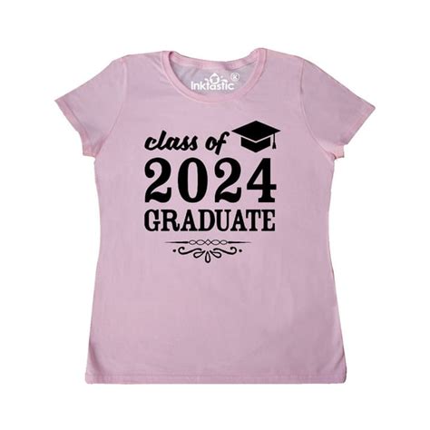 Inktastic Class Of 2024 Graduate With Graduation Cap Womens T Shirt
