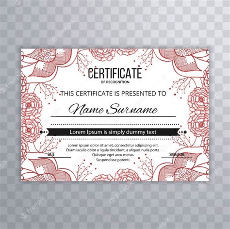 Premium Vector Abstract Floral Certificate Template Design