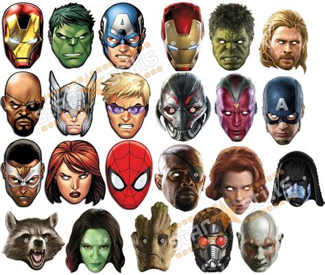 Official Marvel Super Hero Card Party Face Masks Mask The