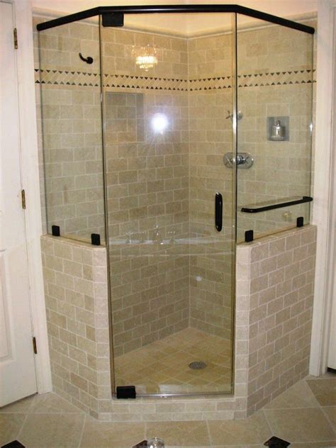 Ceramic wall tiles can create a really sophisticated looking effect in your bathroom interiors. Bathroom, : Shower Stall Design Idea With Glass Door And ...