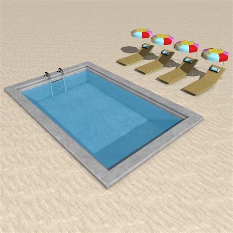 Cartoon Outdoor Swimming Pool 3d Model Cgtrader