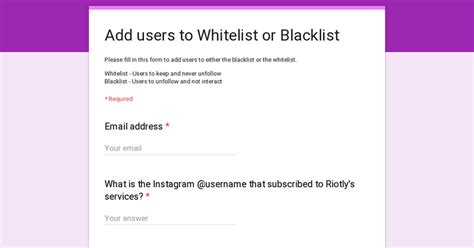 Add Users To Whitelist Or Blacklist