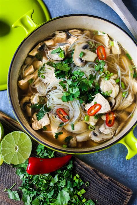 If you like chicken noodle soup, you'll love this fragrant, flavorful and slightly creamy version of a universal classic made with rice noodles. Thai Chicken Noodle Soup