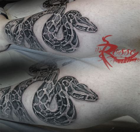 Realistic Snake Tattoo In Black And Gray Style Like The