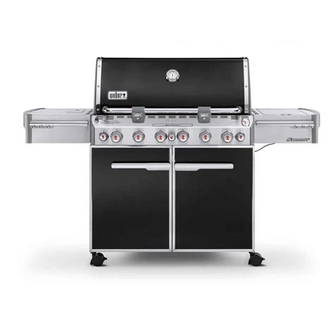 Weber Summit E 670 6 Burner Propane Gas Grill In Black With Built In