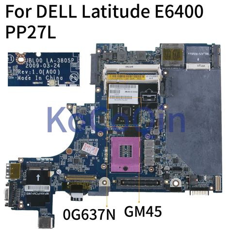 Kocoqin Laptop Motherboard For Dell Latitude E6400 Pp27l Mainboard Cn